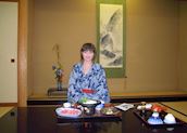 Enjoying some kaiseki cuisine, Japan